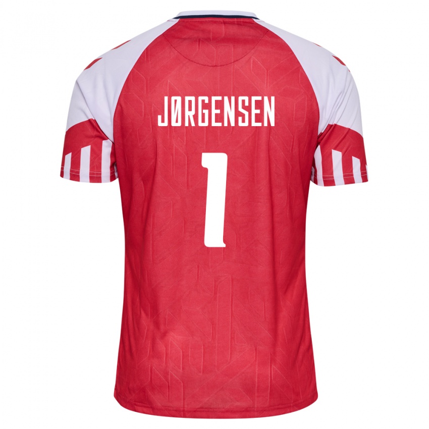 Kinder Dänische Filip Jørgensen #1 Rot Heimtrikot Trikot 24-26 T-Shirt Belgien