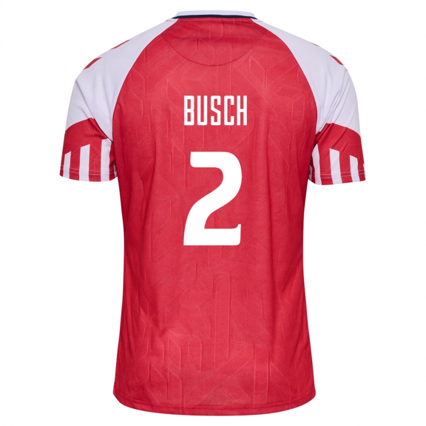 Kinder Dänische Alexander Busch #2 Rot Heimtrikot Trikot 24-26 T-Shirt Belgien
