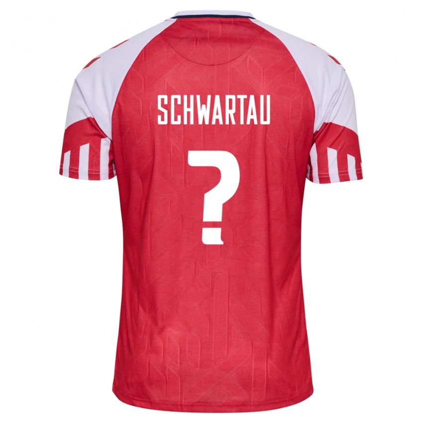 Kinder Dänische Oscar Schwartau #0 Rot Heimtrikot Trikot 24-26 T-Shirt Belgien