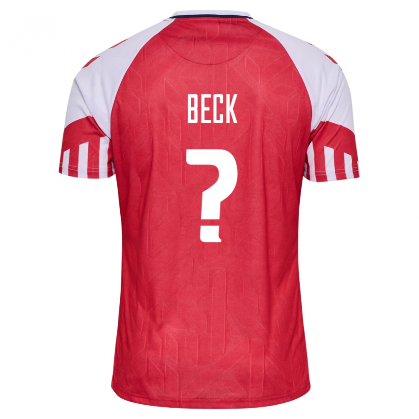 Kinder Dänische Julius Beck #0 Rot Heimtrikot Trikot 24-26 T-Shirt Belgien