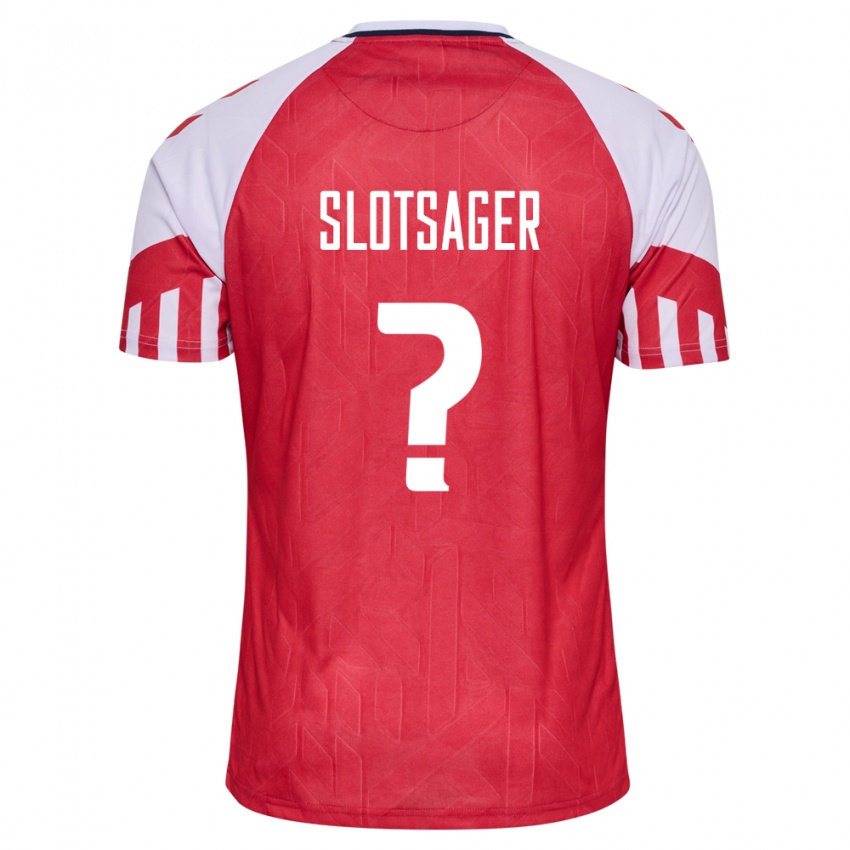 Kinder Dänische Tobias Slotsager #0 Rot Heimtrikot Trikot 24-26 T-Shirt Belgien