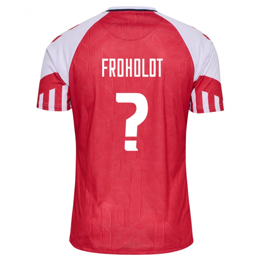 Kinder Dänische Victor Froholdt #0 Rot Heimtrikot Trikot 24-26 T-Shirt Belgien