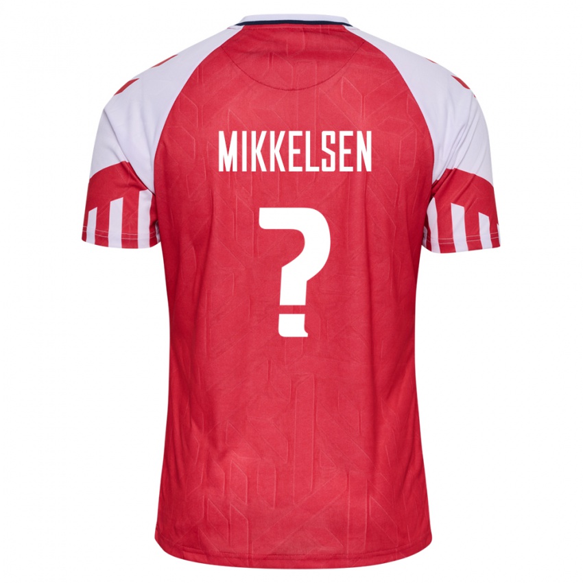 Kinder Dänische Sebastian Mikkelsen #0 Rot Heimtrikot Trikot 24-26 T-Shirt Belgien