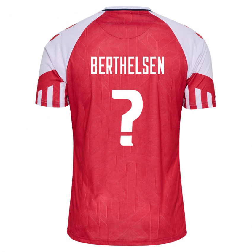 Kinder Dänische Villum Berthelsen #0 Rot Heimtrikot Trikot 24-26 T-Shirt Belgien