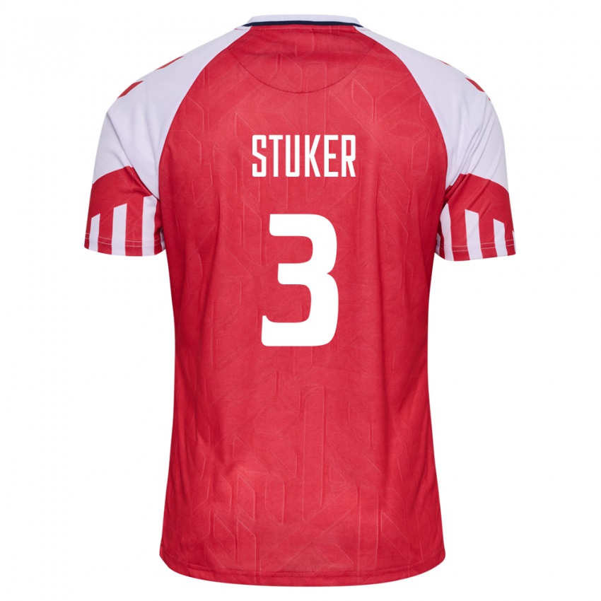 Kinder Dänische Simon Stüker #3 Rot Heimtrikot Trikot 24-26 T-Shirt Belgien