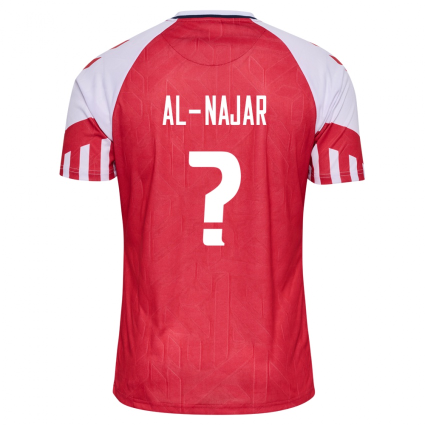 Kinder Dänische Ali Al-Najar #0 Rot Heimtrikot Trikot 24-26 T-Shirt Belgien
