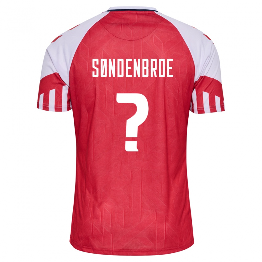 Kinder Dänische Andreas Søndenbroe #0 Rot Heimtrikot Trikot 24-26 T-Shirt Belgien