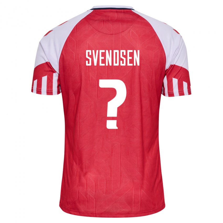 Kinder Dänische Tjalfe Svendsen #0 Rot Heimtrikot Trikot 24-26 T-Shirt Belgien