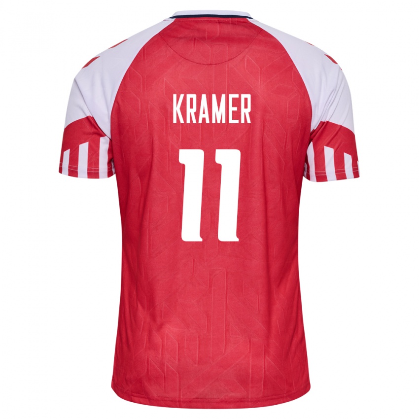 Kinder Dänische Cornelia Kramer #11 Rot Heimtrikot Trikot 24-26 T-Shirt Belgien