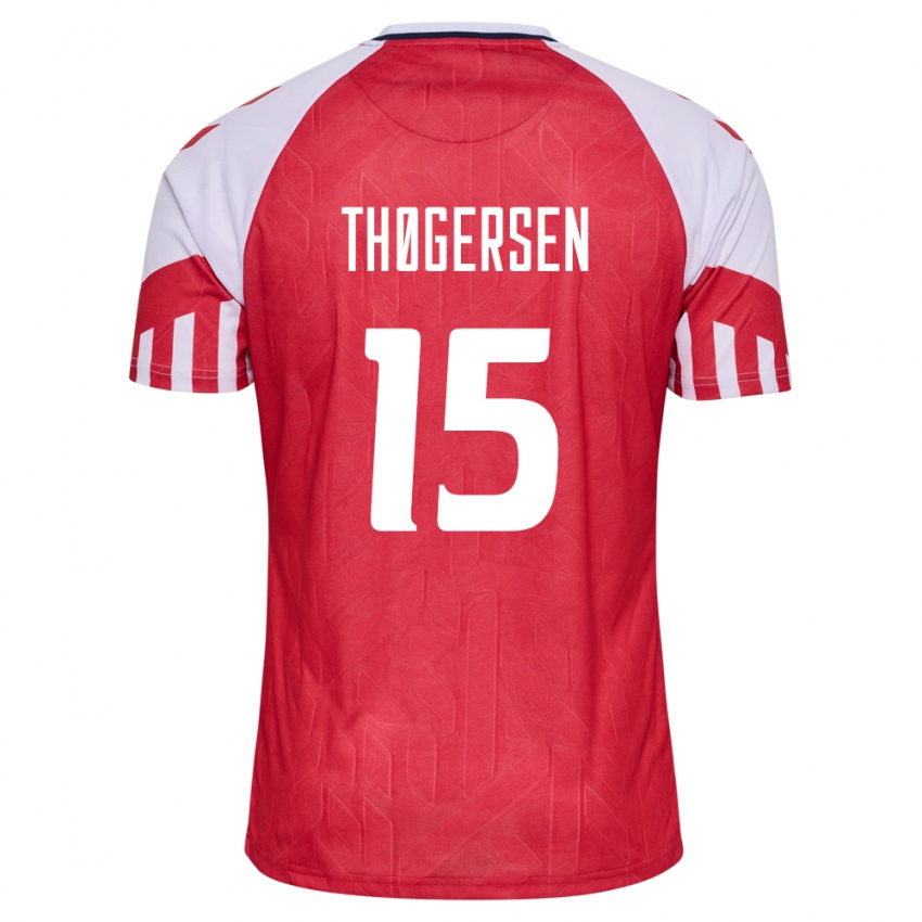 Kinder Dänische Frederikke Thøgersen #15 Rot Heimtrikot Trikot 24-26 T-Shirt Belgien