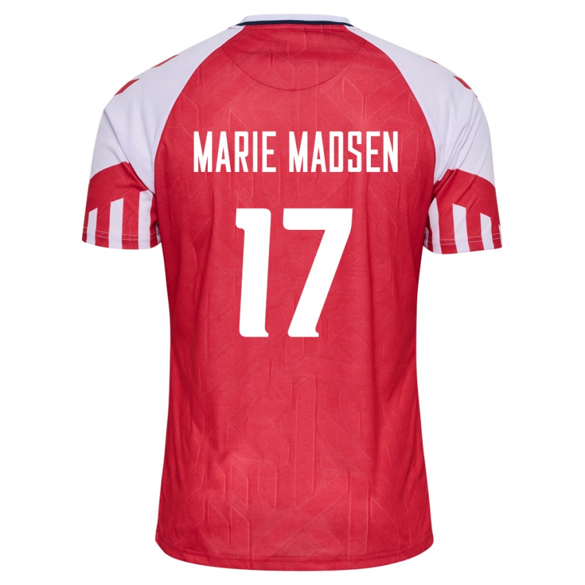 Kinder Dänische Rikke Marie Madsen #17 Rot Heimtrikot Trikot 24-26 T-Shirt Belgien