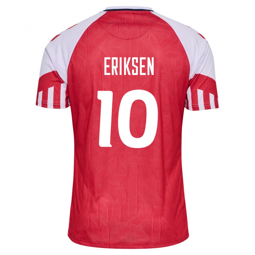 Kinder Dänische Christian Eriksen #10 Rot Heimtrikot Trikot 24-26 T-Shirt Belgien