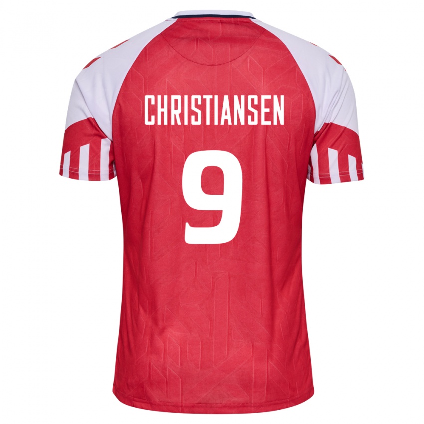 Kinder Dänische Nanna Christiansen #9 Rot Heimtrikot Trikot 24-26 T-Shirt Belgien