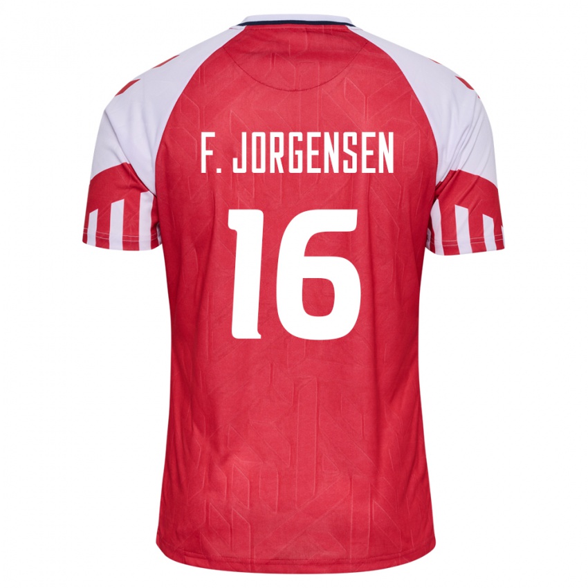 Kinder Dänische Filip Jorgensen #16 Rot Heimtrikot Trikot 24-26 T-Shirt Belgien