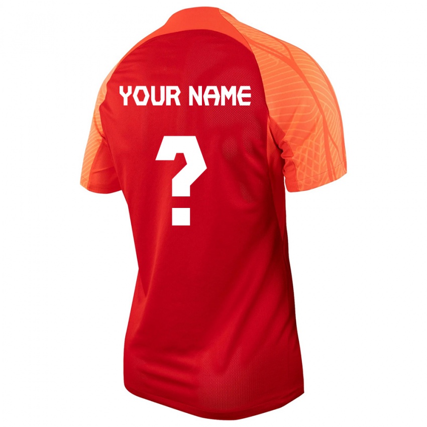Enfant Maillot Canada Votre Nom #0 Orange Tenues Domicile 24-26 T-Shirt Belgique
