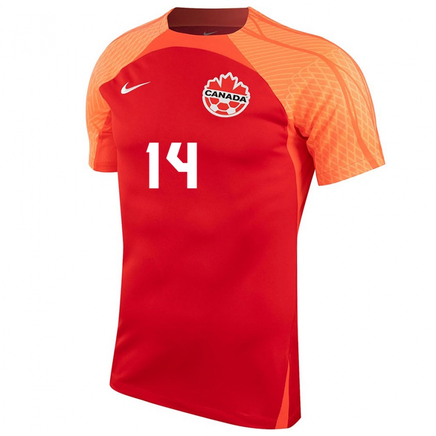 Kinder Kanadische Tyler Londono #14 Orangefarben Heimtrikot Trikot 24-26 T-Shirt Belgien