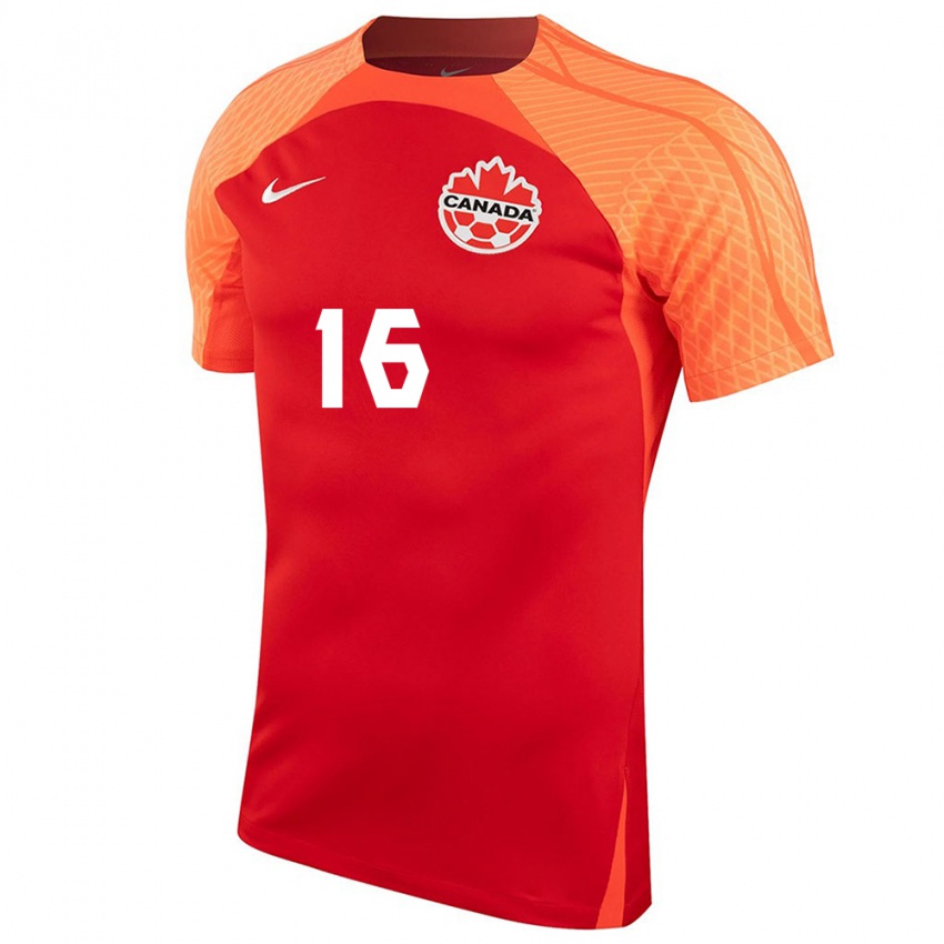 Kinder Kanadische Mael Henry #16 Orangefarben Heimtrikot Trikot 24-26 T-Shirt Belgien