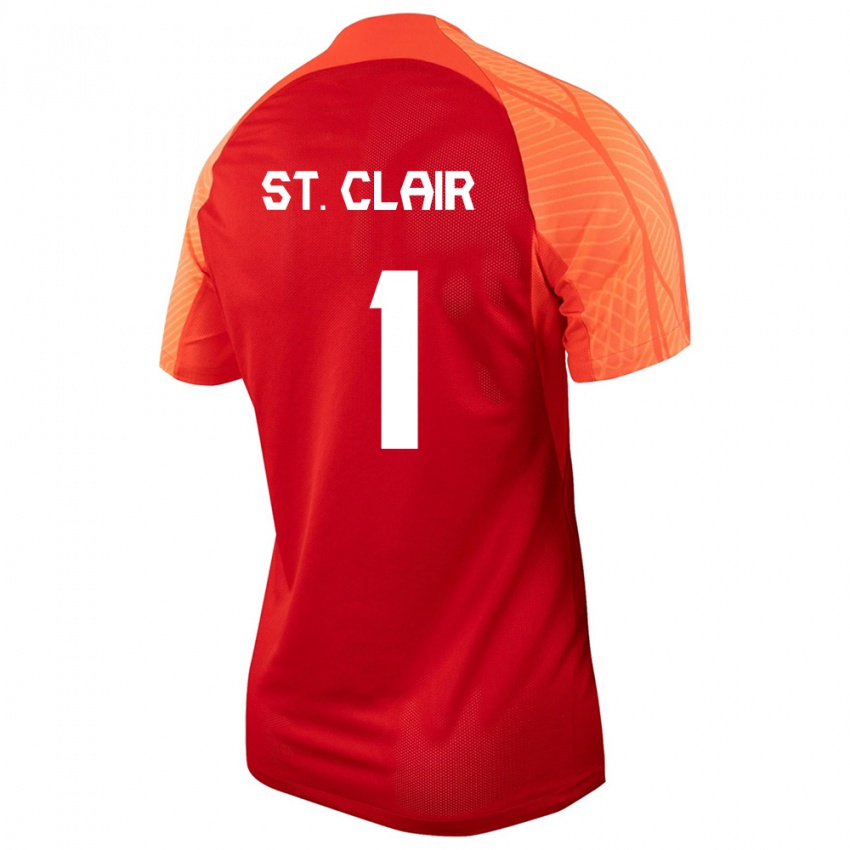 Kinder Kanadische Dayne St Clair #1 Orangefarben Heimtrikot Trikot 24-26 T-Shirt Belgien