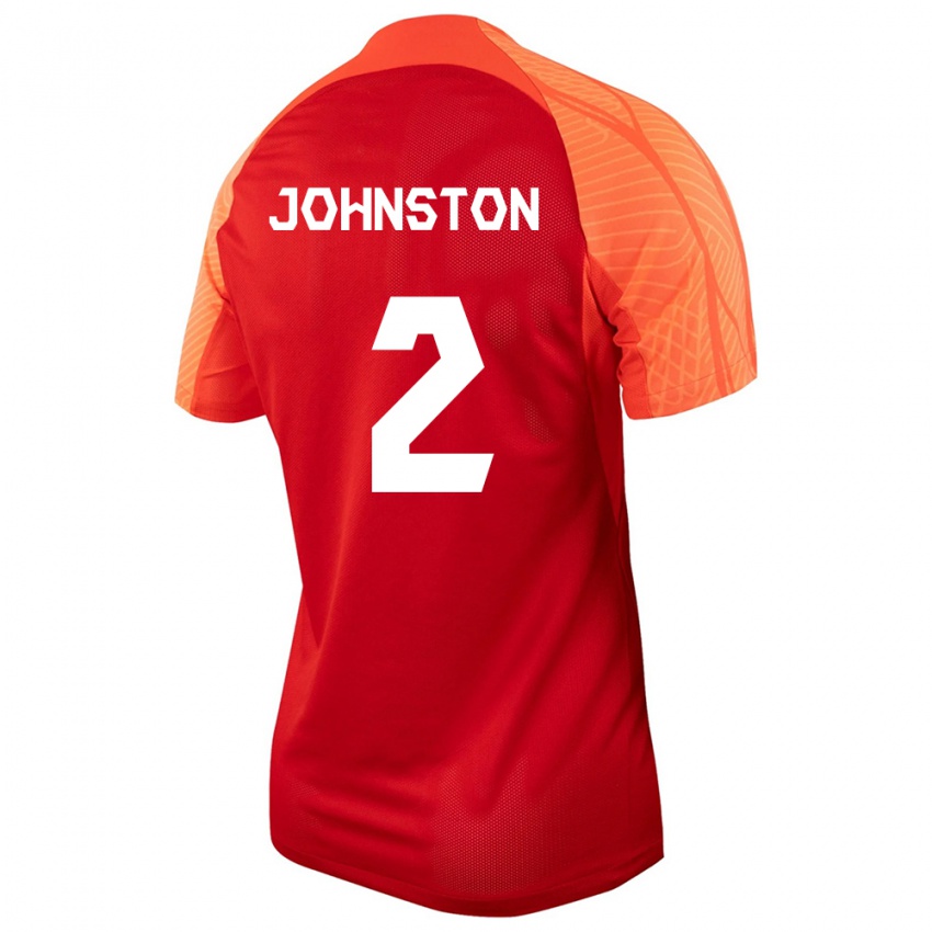 Enfant Maillot Canada Alistair Johnston #2 Orange Tenues Domicile 24-26 T-Shirt Belgique