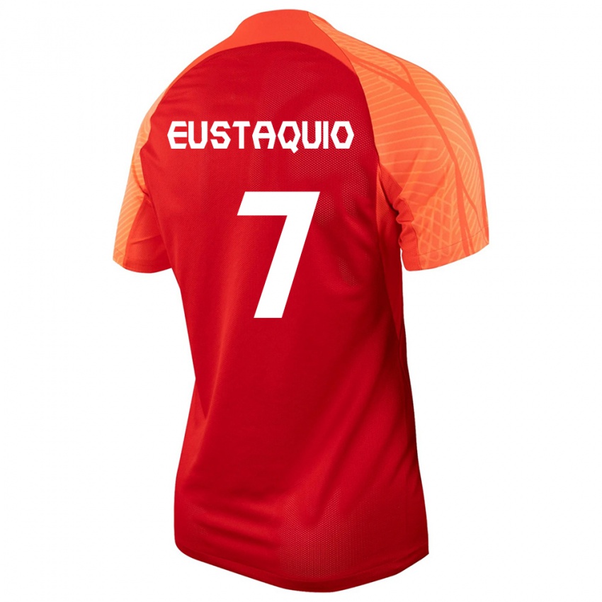 Kinder Kanadische Stephen Eustaquio #7 Orangefarben Heimtrikot Trikot 24-26 T-Shirt Belgien