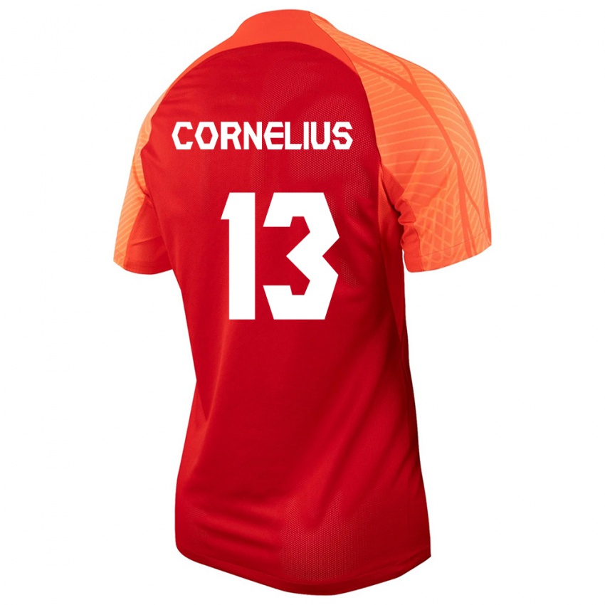 Kinder Kanadische Derek Cornelius #13 Orangefarben Heimtrikot Trikot 24-26 T-Shirt Belgien