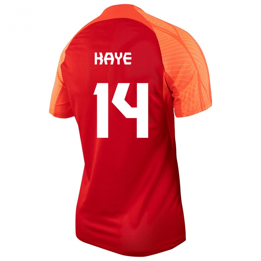 Kinder Kanadische Mark Anthony Kaye #14 Orangefarben Heimtrikot Trikot 24-26 T-Shirt Belgien