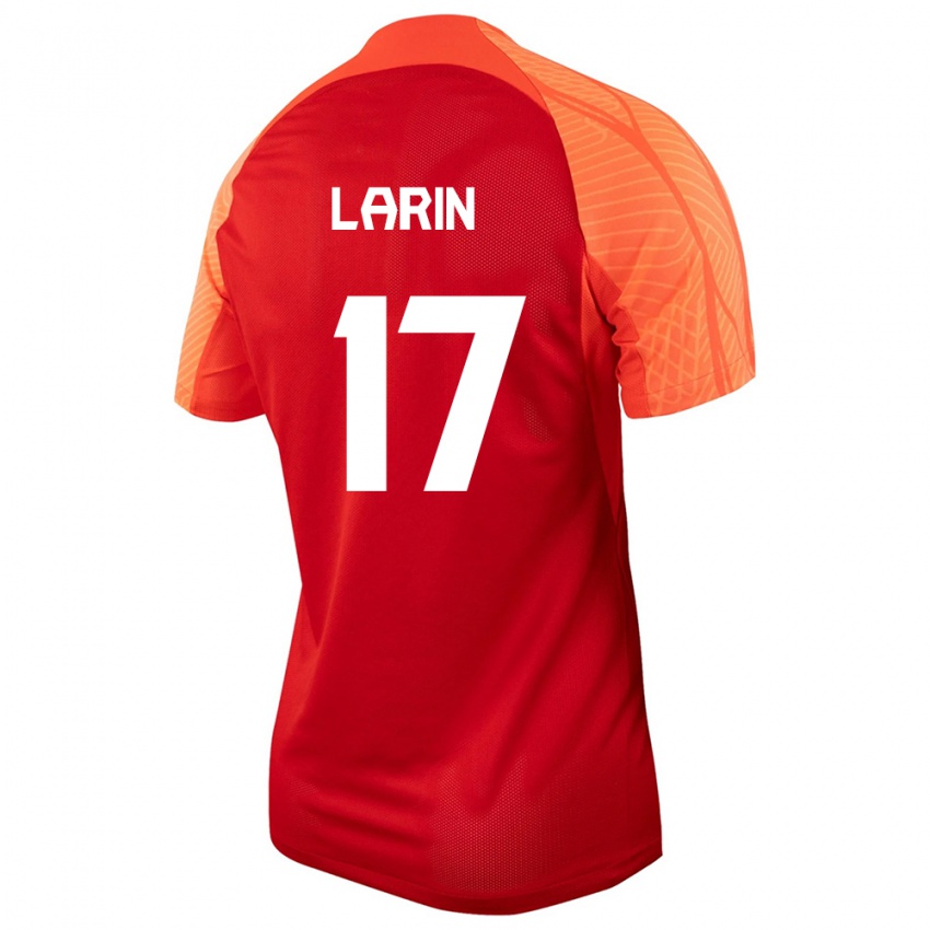 Kinder Kanadische Cyle Larin #17 Orangefarben Heimtrikot Trikot 24-26 T-Shirt Belgien