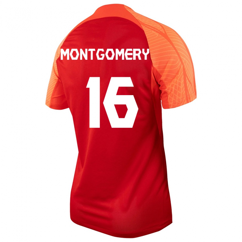 Kinder Kanadische Callum Montgomery #16 Orangefarben Heimtrikot Trikot 24-26 T-Shirt Belgien