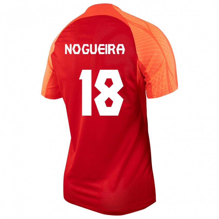 Kinder Kanadische Matthew Nogueira #18 Orangefarben Heimtrikot Trikot 24-26 T-Shirt Belgien
