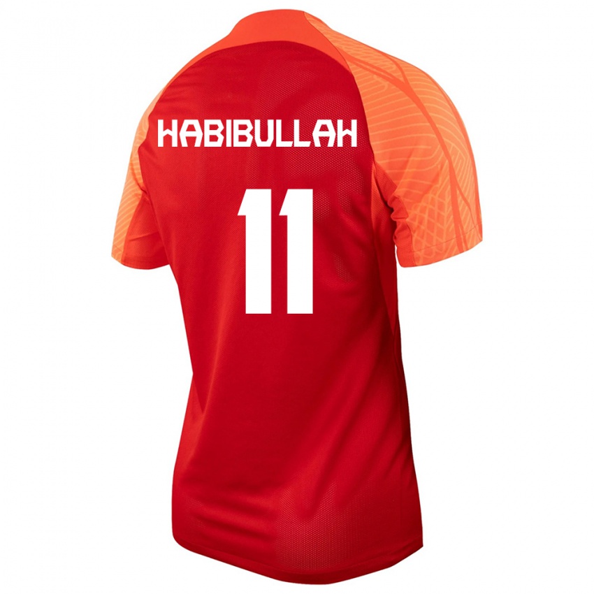 Kinder Kanadische Kamron Habibullah #11 Orangefarben Heimtrikot Trikot 24-26 T-Shirt Belgien