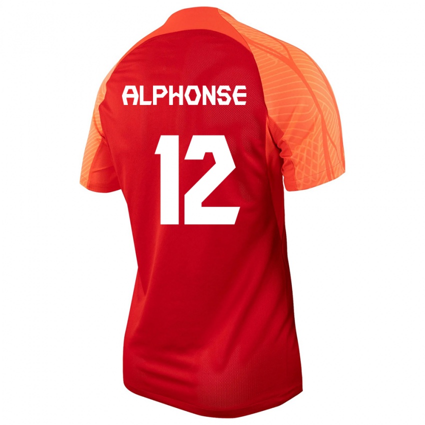 Kinder Kanadische Jefferson Alphonse #12 Orangefarben Heimtrikot Trikot 24-26 T-Shirt Belgien