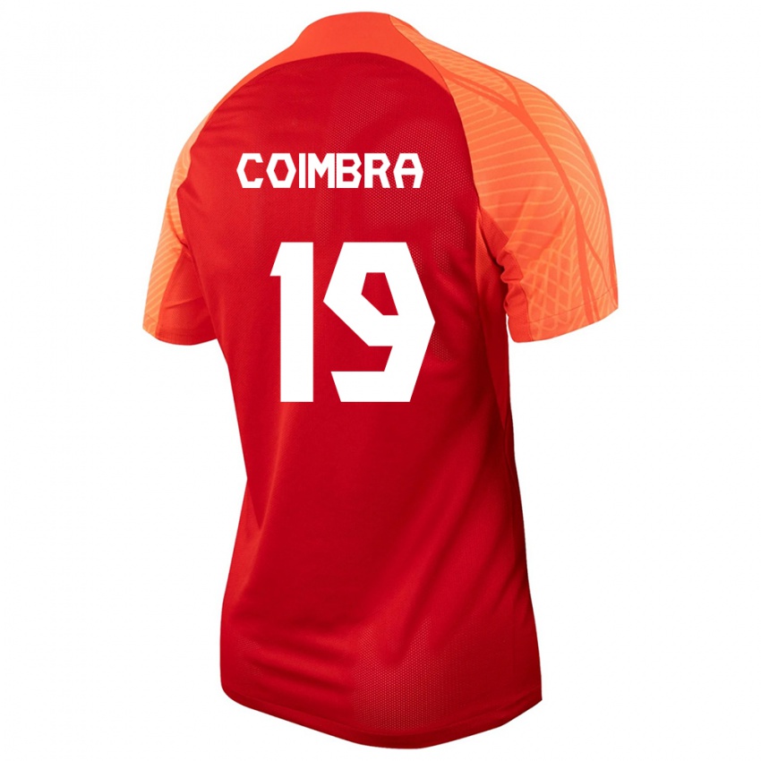 Kinder Kanadische Tiago Coimbra #19 Orangefarben Heimtrikot Trikot 24-26 T-Shirt Belgien
