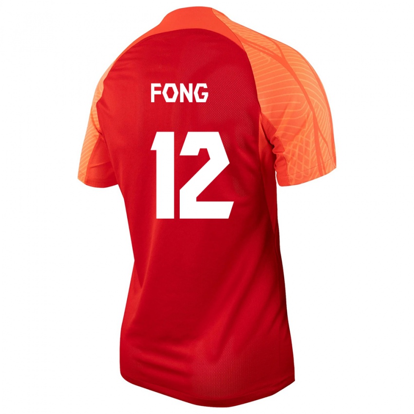 Kinder Kanadische Aidan Fong #12 Orangefarben Heimtrikot Trikot 24-26 T-Shirt Belgien