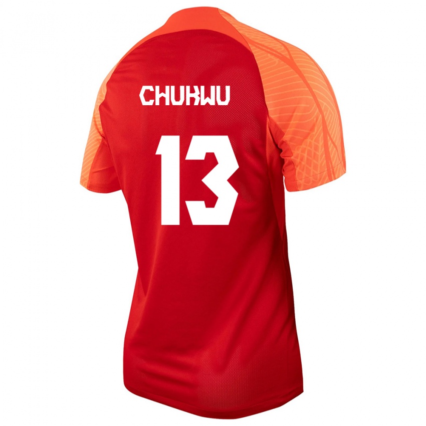 Kinder Kanadische Richard Chukwu #13 Orangefarben Heimtrikot Trikot 24-26 T-Shirt Belgien
