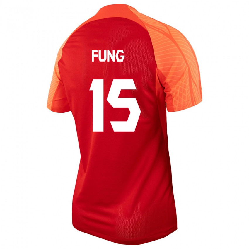 Kinder Kanadische Victor Fung #15 Orangefarben Heimtrikot Trikot 24-26 T-Shirt Belgien