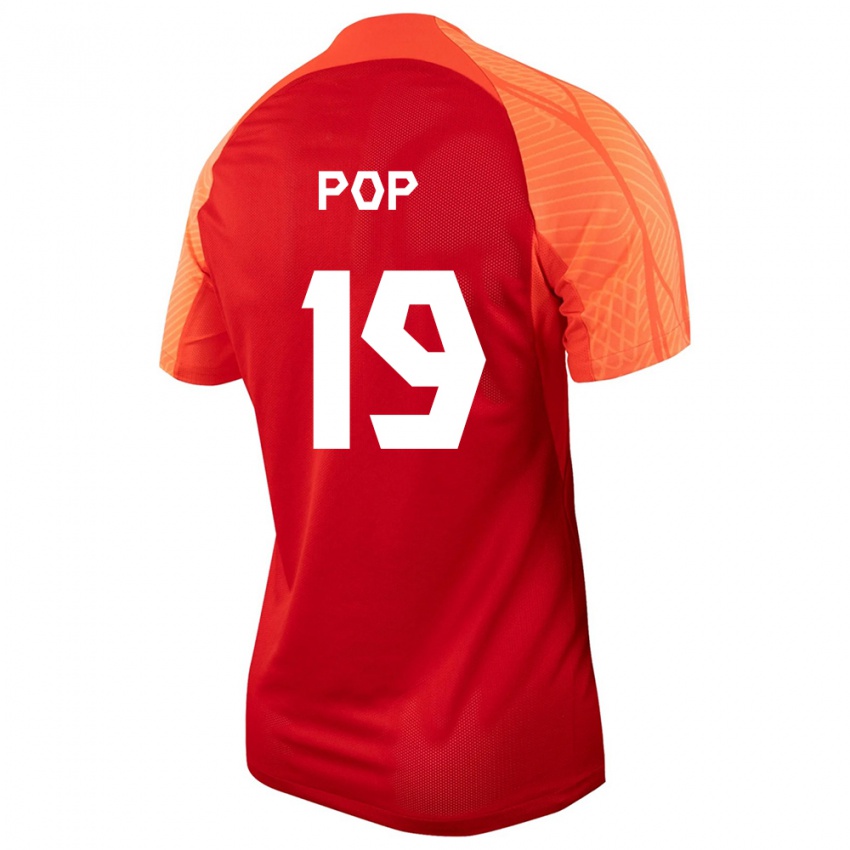Kinder Kanadische Erik Pop #19 Orangefarben Heimtrikot Trikot 24-26 T-Shirt Belgien