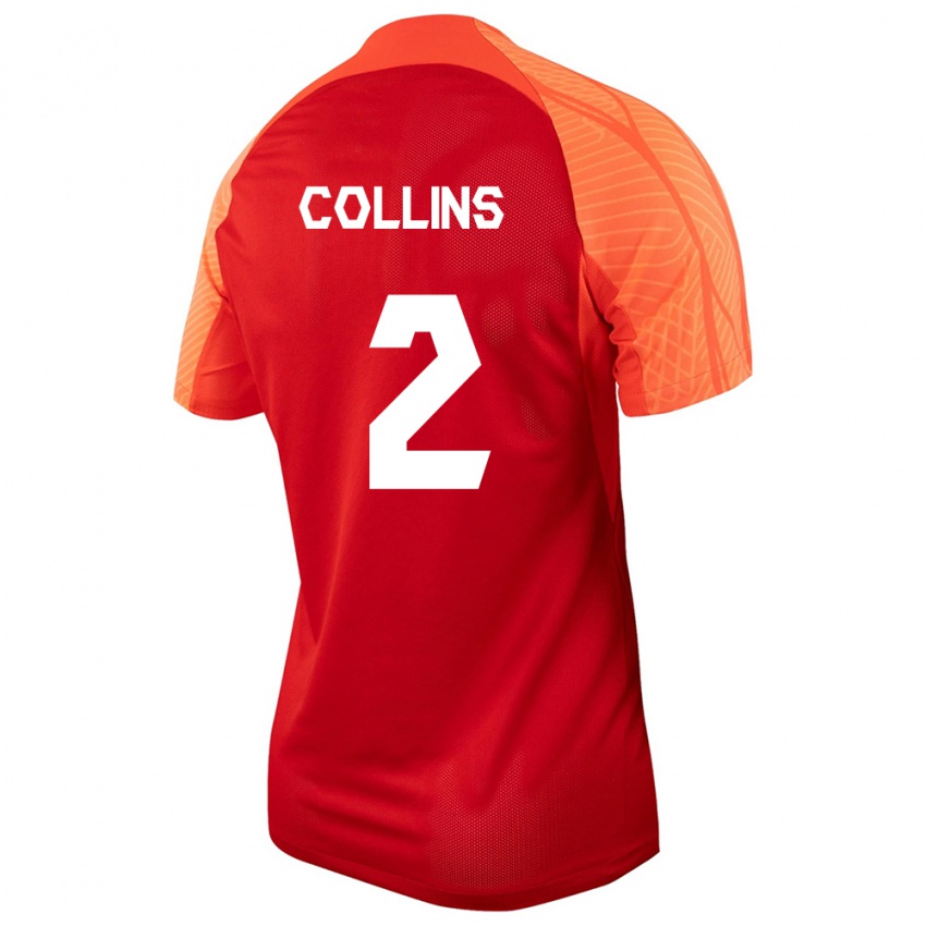 Kinder Kanadische Sydney Collins #2 Orangefarben Heimtrikot Trikot 24-26 T-Shirt Belgien