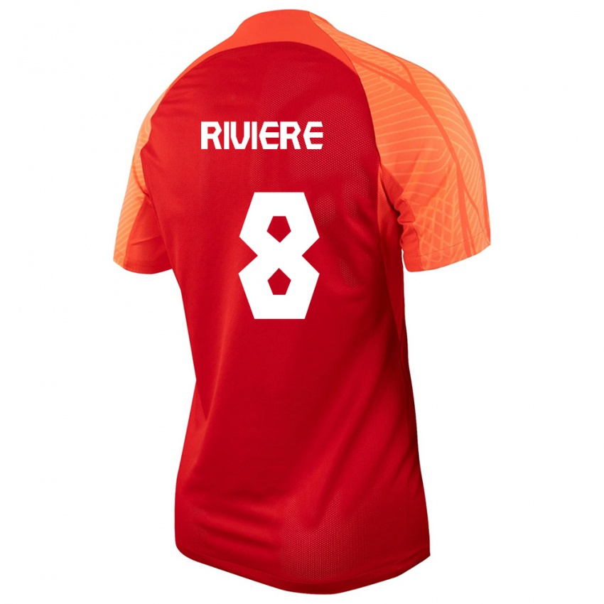 Kinder Kanadische Jayde Riviere #8 Orangefarben Heimtrikot Trikot 24-26 T-Shirt Belgien