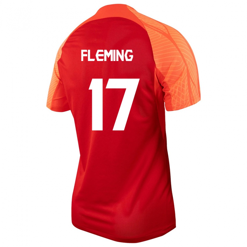 Kinder Kanadische Jessie Fleming #17 Orangefarben Heimtrikot Trikot 24-26 T-Shirt Belgien