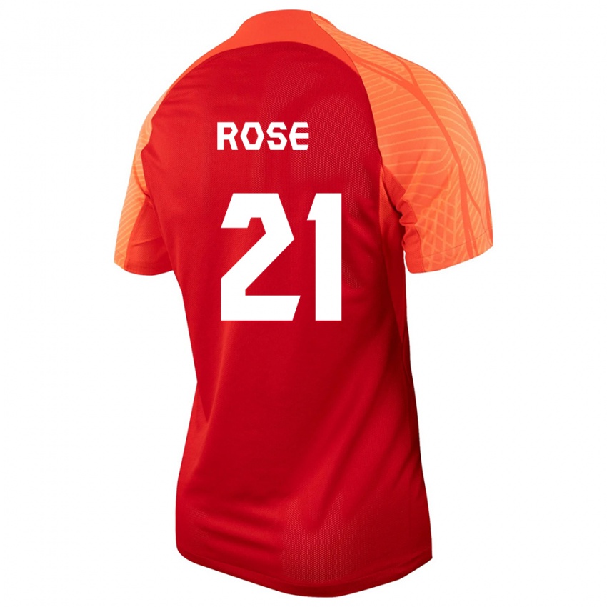 Kinder Kanadische Jade Rose #21 Orangefarben Heimtrikot Trikot 24-26 T-Shirt Belgien