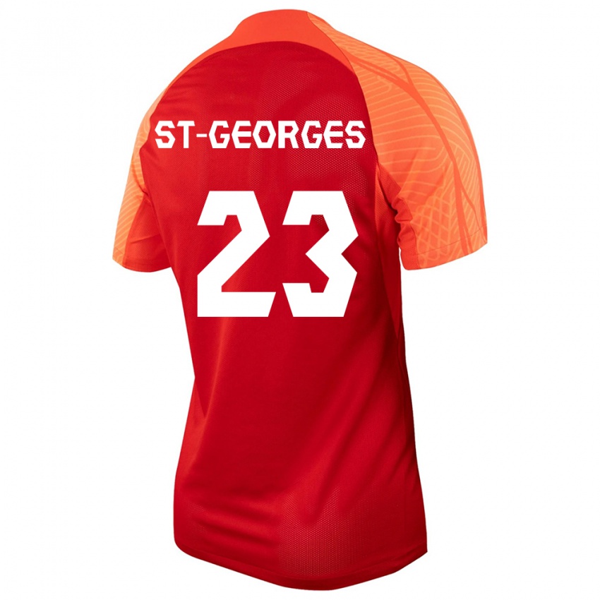 Kinder Kanadische Bianca St Georges #23 Orangefarben Heimtrikot Trikot 24-26 T-Shirt Belgien