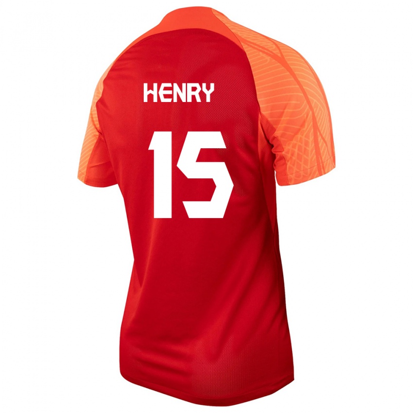 Kinder Kanadische Doneil Henry #15 Orangefarben Heimtrikot Trikot 24-26 T-Shirt Belgien