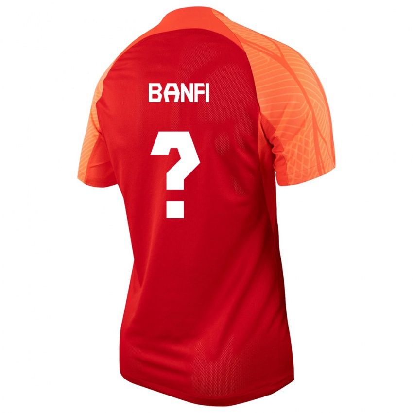 Kinder Kanadische Samuel Banfi #0 Orangefarben Heimtrikot Trikot 24-26 T-Shirt Belgien