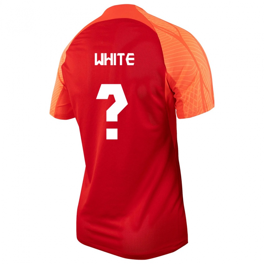 Kinder Kanadische Eric White #0 Orangefarben Heimtrikot Trikot 24-26 T-Shirt Belgien
