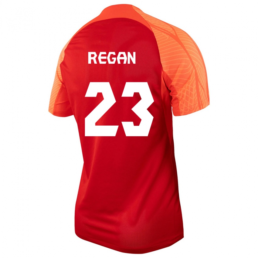 Kinder Kanadische Emma Regan #23 Orangefarben Heimtrikot Trikot 24-26 T-Shirt Belgien