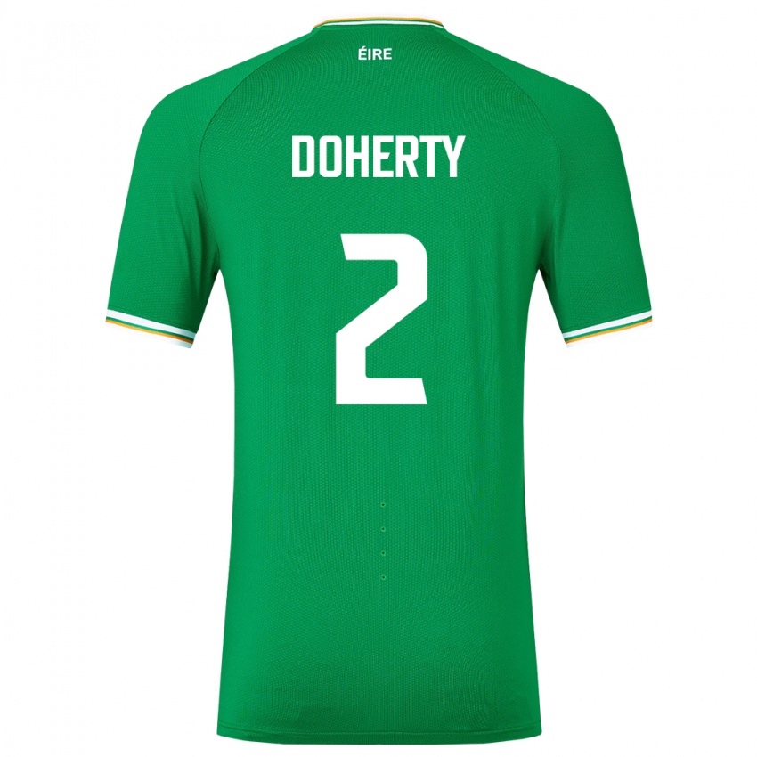 Kinder Irische Matt Doherty #2 Grün Heimtrikot Trikot 24-26 T-Shirt Belgien