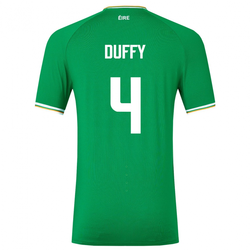 Enfant Maillot Irlande Shane Duffy #4 Vert Tenues Domicile 24-26 T-Shirt Belgique