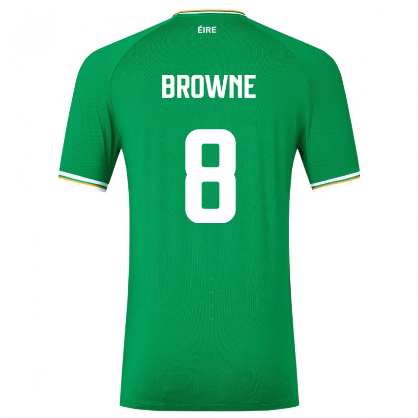Enfant Maillot Irlande Alan Browne #8 Vert Tenues Domicile 24-26 T-Shirt Belgique
