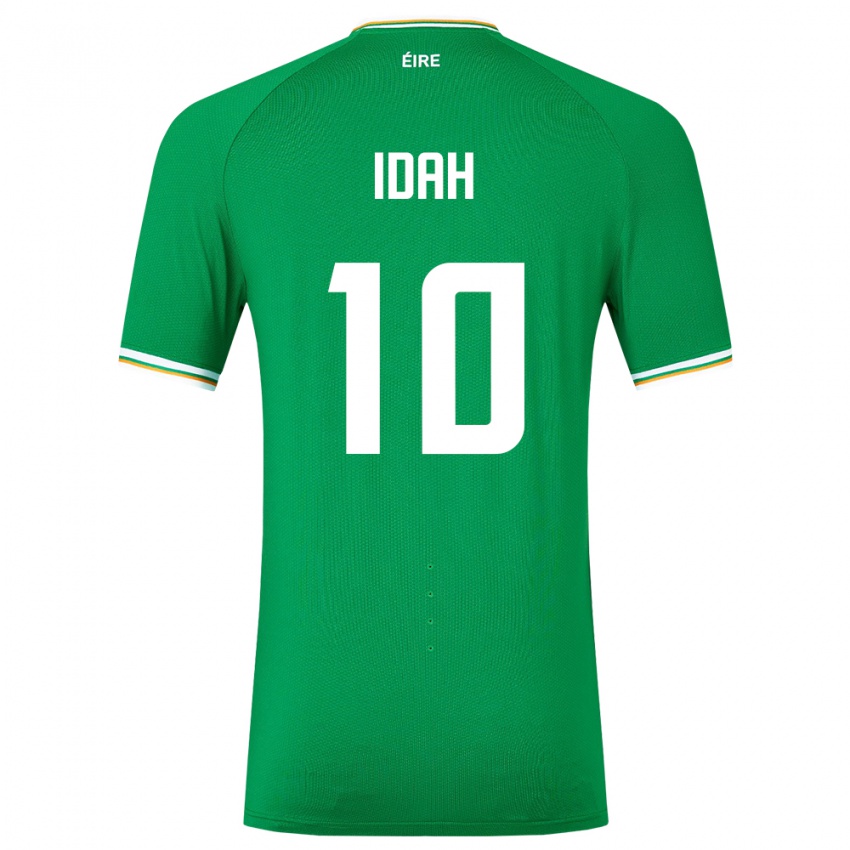 Enfant Maillot Irlande Adam Idah #10 Vert Tenues Domicile 24-26 T-Shirt Belgique