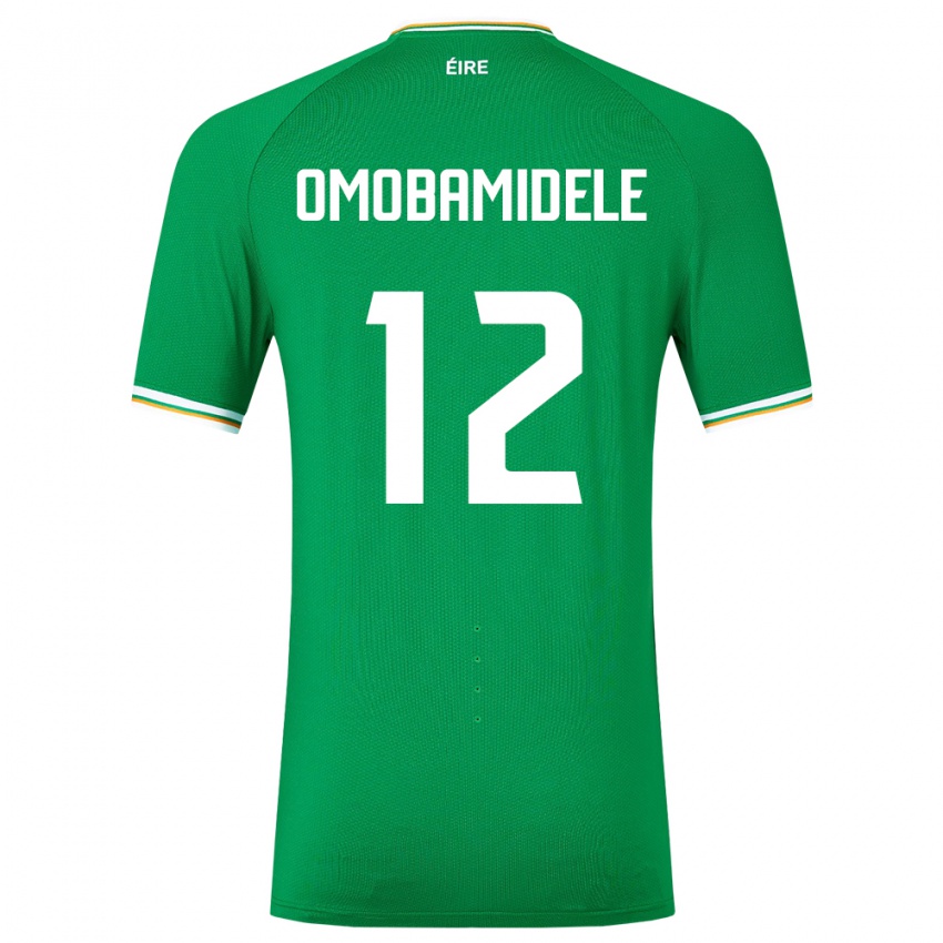 Enfant Maillot Irlande Andrew Omobamidele #12 Vert Tenues Domicile 24-26 T-Shirt Belgique